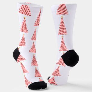 Calcetines Navidades de árbol rayado Candy Cane