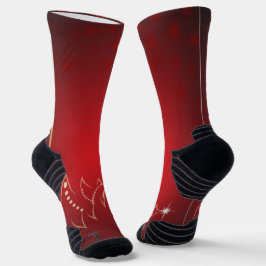 Calcetines navidades de árboles de navidad rojos