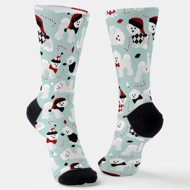 Calcetines Navidades de Bichon Frise (Angular)