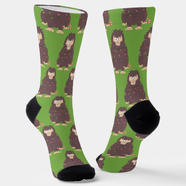 Calcetines Navidades de Bigfoot Sasquatch (Angular)