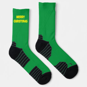 Calcetines Navidades de color personalizado zócalos, verde pe
