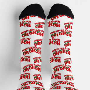 Calcetines Navidades de color rojo blanco ho ho ho ho ho ho s