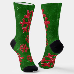 Calcetines Navidades de copos de nieve de aspecto secuencial