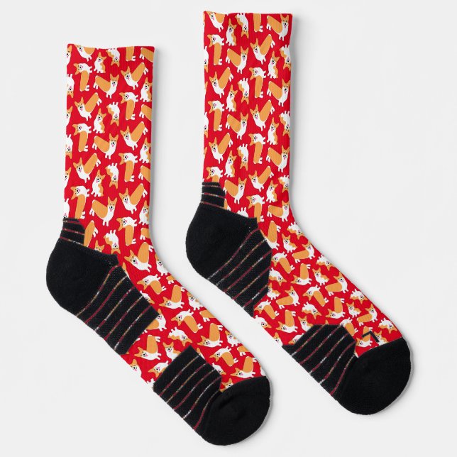 Calcetines Navidades de Cute Pembroke Welsh Corgi (Derecha)