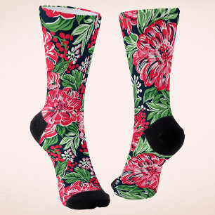 Calcetines Navidades de flores de invierno precoz de estilo m