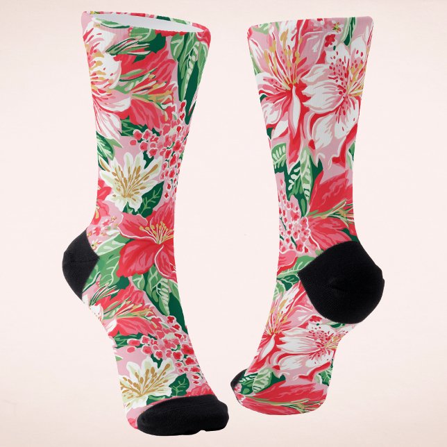 Calcetines Navidades de flores de invierno precoz de estilo m (Subido por el creador)