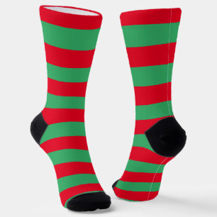 Calcetines Navidades De Fun Red And Green Elf Stripes