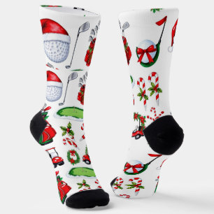 Calcetines Navidades de golf con tema acuático Golfer Holiday