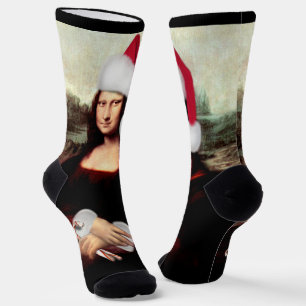 Calcetines Navidades de Mona Lisa Santa Hat