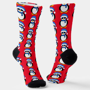 Calcetines Navidades de pingüino fresco lindo patrón de invie