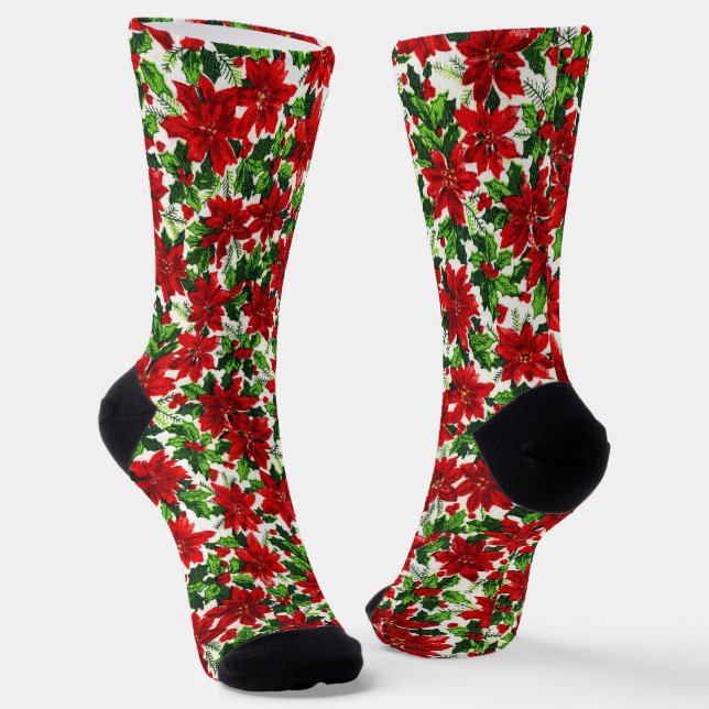 Calcetines Navidades de Poinsettia (Angular)