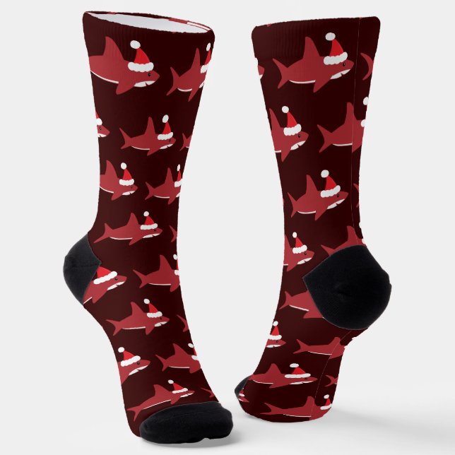 Calcetines Navidades de Red Shark Santa Hat (Angular)