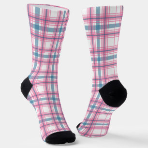 Calcetines Navidades De Tartán Azul Y Rosa Diversos