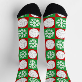 Calcetines Navidades de voleibol con diseño de copos de nieve