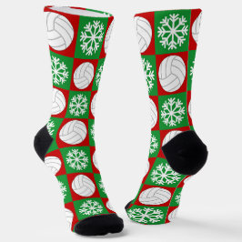 Calcetines Navidades de voleibol con diseño de copos de nieve