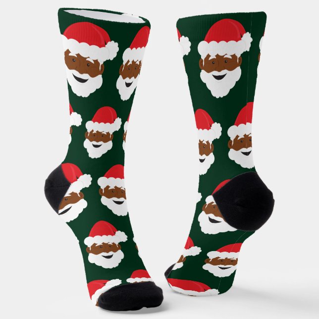 Calcetines Navidades del Black Santa Claus de piel marrón (Angular)