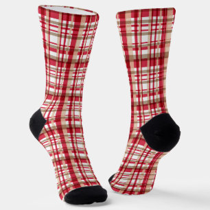 Calcetines Navidades del país tatuaje blanco rojo beige