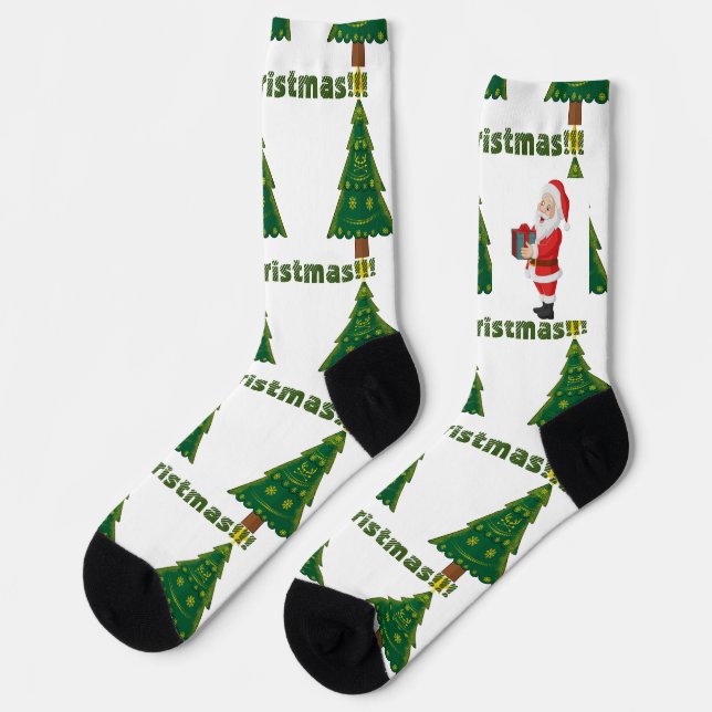 Calcetines Navidades desean que Santa Gift Premium Crew Super (Izquierda)