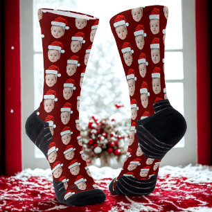 Calcetines Navidades divertidos de fotos personalizadas de Sa