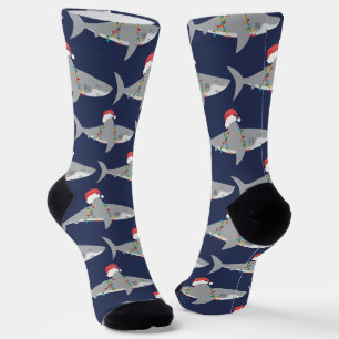 Calcetines Navidades divertidos de Santa Shark
