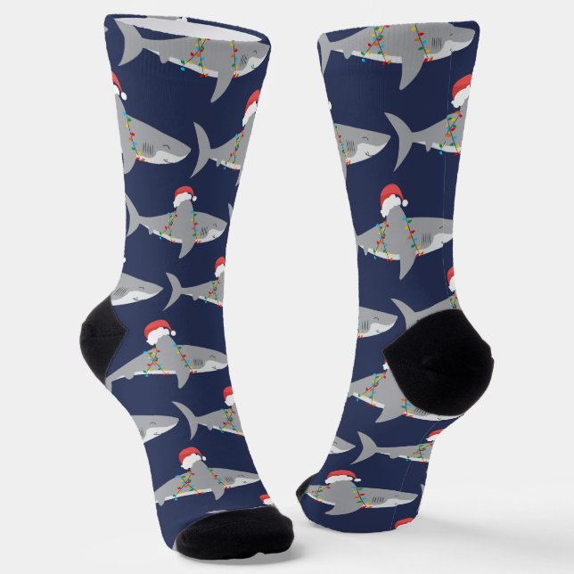 Calcetines Navidades divertidos de Santa Shark (Angular)