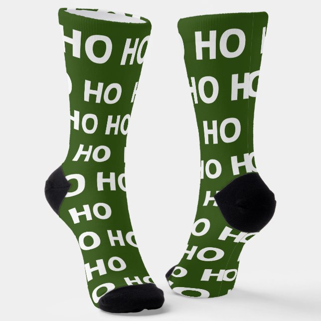 Calcetines Navidades divertidos Ho Ho Ho Ho Ho Green White Ho (Angular)