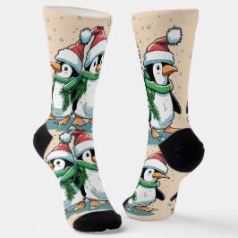 Calcetines Navidades divertidos pingüino giratorio