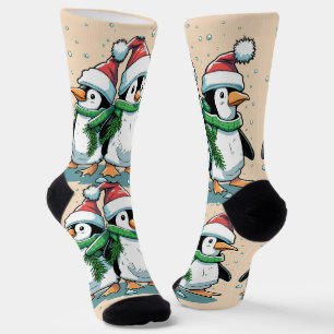 Calcetines Navidades divertidos pingüino giratorio