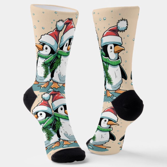 Calcetines Navidades divertidos pingüino giratorio (Angular)