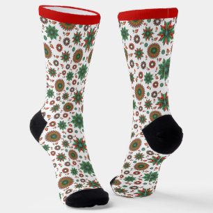 Calcetines Navidades divertidos se zafan en verde rojo y blan