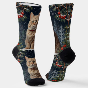 Calcetines Navidades dulces kitty vacaciones de invierno vege