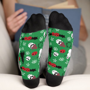 Calcetines Navidades espeluznantes Gótico temerario feriado