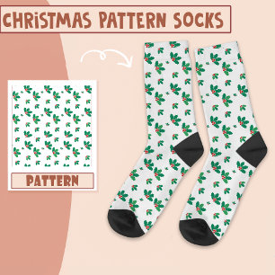 Calcetines Navidades Fiestas Navidades Leaf Green Pattern