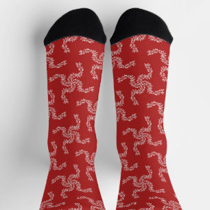 Calcetines Navidades Garland Red, decoración de Navidades, na