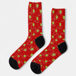 Calcetines Navidades Garland y Ornament_red