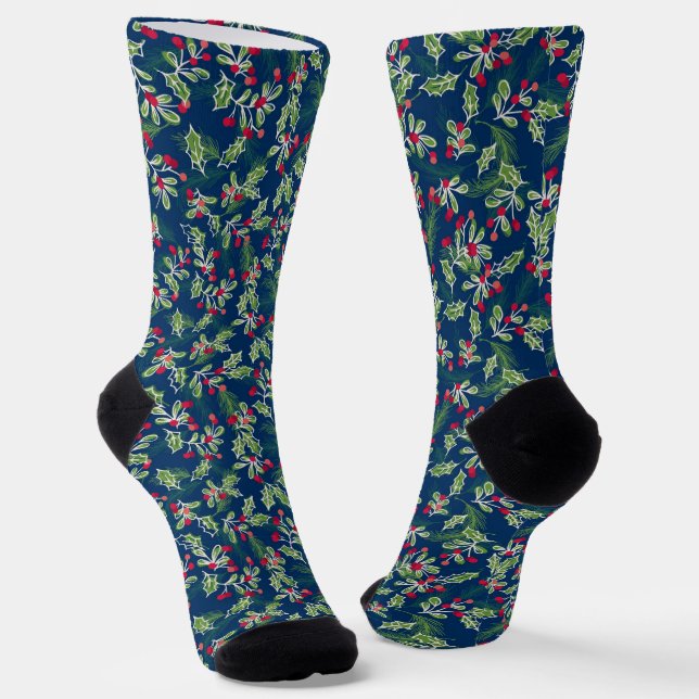 Calcetines Navidades Holly, Mistletoe y Berries (Angular)