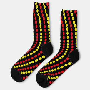 Calcetines Navidades iluminan los colores rojo y amarillo