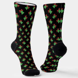 Calcetines Navidades negros murmuran patrón sin foco