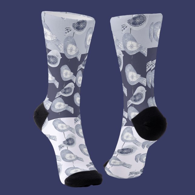 Calcetines Navidades nórdicos Aves azules (Nordic Christmas Blue Birds Socks
from Ricaso)