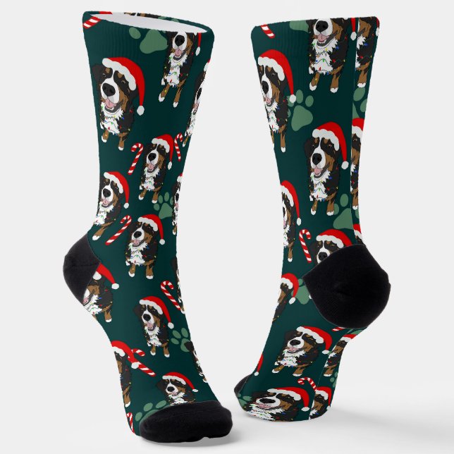 Calcetines Navidades Perro de montaña Bernese (Angular)