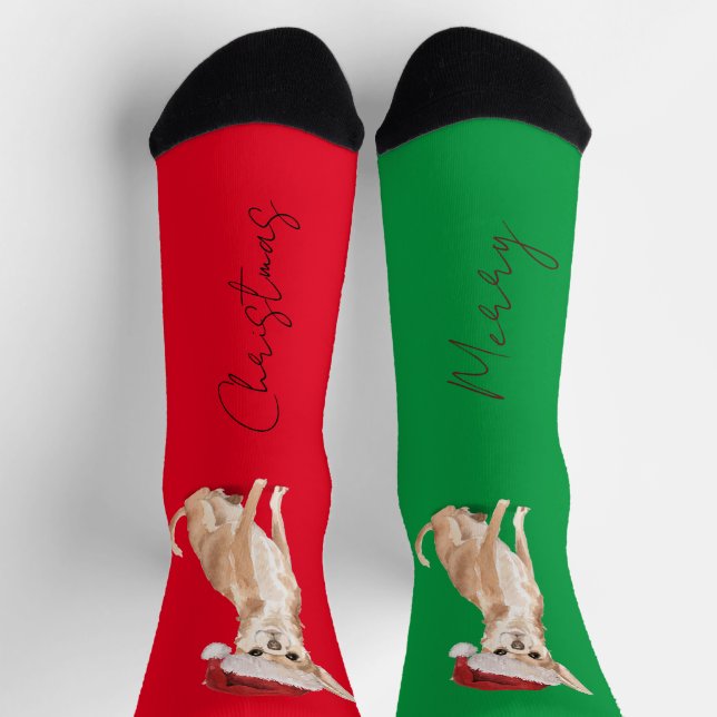 Calcetines Navidades Perro Lover Terrier Pattern Divertido Ve (Arriba)