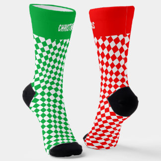 Calcetines Navidades personalizados calcetines, verde/rojo