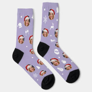 Calcetines Navidades personalizados (Lavanda digital)