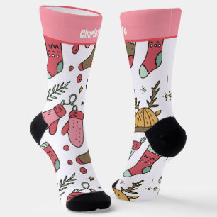 Calcetines Navidades Personalizados Se Enfrentan Y Miden El P
