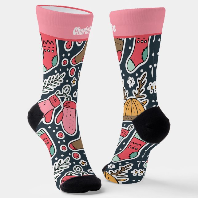 Calcetines Navidades Personalizados Se Enfrentan Y Miden El P (Angular)
