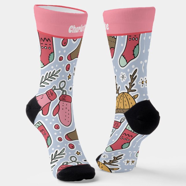 Calcetines Navidades Personalizados Se Enfrentan Y Miden El P (Angular)