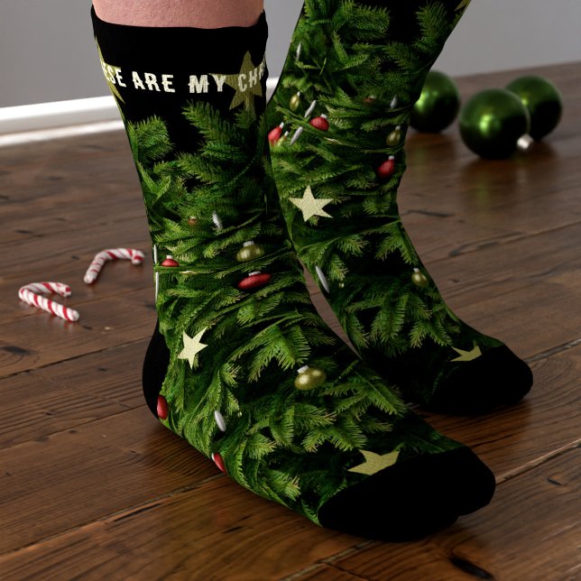 Calcetines Navidades Pine Tree Socks Divertido regalo para ho (These are your Christmas tree socks. Makes a great gift for him or her. Just add your name or text)