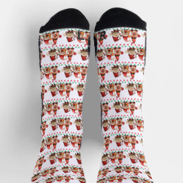 Calcetines Navidades Retro divertidos de Pickleball Santa Gno