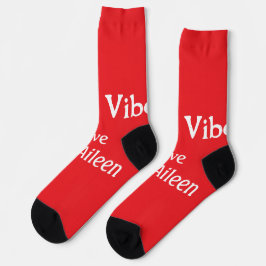 Calcetines Navidades rojos alegres vibes vacaciones amores fa