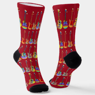 Calcetines Navidades rojos de guitarrista